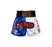 Fldy Kids Boxing Trunks Boys Thai Fight Shorts Martial Arts Boxer Outfits Grappling Fight Training Bottoms Blue&White 9-10 Years