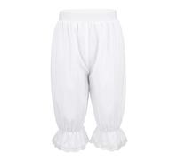 Fldy Kids Girls Floral Lace Shorts Bloomers Pumpkin Pants Underpants Victorian Pantaloons Basic Pioneer Peasant Costume White 5-6 Years