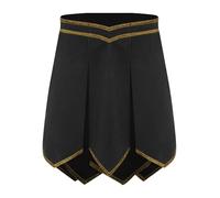 Fldy Mens Ancient Roman Knight Skirt Armor Skirt Gladiator Warrior Costume Viking Soldier Fancy Dress Black M