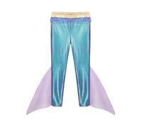 Fldy Men's Mermaid Fishscale Pants King of The Seas Costume Metallic Shiny Tulle Trims Leggings Purple A 3XL