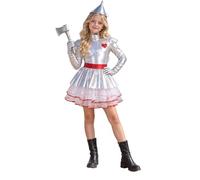 Fldy Tin Princess Costume for Kids Silver Dancewear Silver 11-12 Years | Alien Dance Dress,School Dance Uniform,Wizard Roleplay Suits,Mock Neck,Built in Shorts,5 Pieces Outfit,Galaxy Alien Uniform