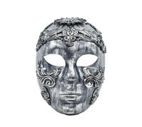 Fldy Vintage Full Face Unique Soldier Warrior Mask Vintage Inspired Accessory Masks for Halloween Silver 2 One Size