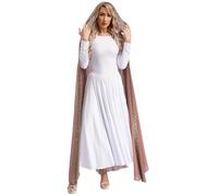 Fldy Women's Muslim Cardigan Hijab Dress Batwing Chiffon Islam Kaftan Robe Abayas Maxi Caftan Dress Pink One Size