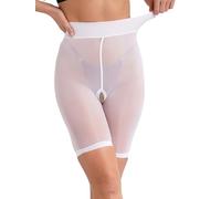 Fldy Womens Ultra Thin Seamless Safety Booty Shorts Sheer Breathable Boyshort Panties Underwear Type A White One Size