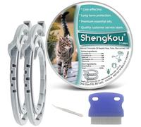 Flea and Tick Collar for Cats - Offers 12-Month Protection, Crafted with Premium Plant Oils, Waterproof, Natural, Safe for Kittens, Includes Free Comb and Tweezers, 13.8 in (2 Packs)