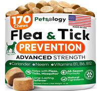 Flea and Tick Prevention for Dogs Pills - Natural Dog Flea & Tick Control - 170 Soft Chewables - Oral Defense Treatment for Dogs Supplement - Vet Formulated Chews - All Breeds & Ages - Made in USA