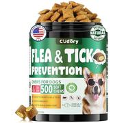Flea and Tick Support for Dogs Chews- 500 Crunchy & Creamy Chews, Dogs Flea Chewables with Skin & Coat Support - Oral Supplement for All Breeds & Ages
