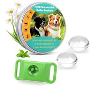 Flea Collar Pendant for Dogs, Plant-Based Flea & Tick Collar Tags with Peppermint & Chamomile Oil, Clip-On Dog Pendant for Daily Outdoor Care, Lightweight Water-Resistant Flea and Tick