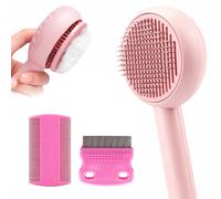 Flea Comb 7 Pieces Set for Cats and Dogs to Kill Fleas and Eggs, Kitten Comb Stainless Steel Lice and Tick Combs for Cats (Pink Colour) (Hai