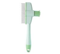 Flea Comb for Cats, Self-Cleaning Flea Comb for Long-Haired Dogs, Ergonomic Grooming Brush with Emptying Button, Practical for On the Go and at Home