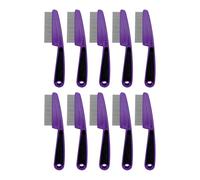 Flea Comb For Dogs Cats Small Lice Removal Tool Fine Stainless Steel Teeth Gentle Grooming All Coat Types Pet Supplies 10PCS (C, One Size)