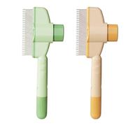 Flea Comb for Dogs Dog Fleas Comb 2pcs Fleas Combs for Cats Pet Brush with Hair Removal Button Cat Fur Brush(Orange + Green)