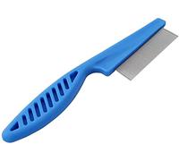 Flea Comb To Fleas For Long Hair, Dogs And Cats Ruberised Easy Grip Handle Pet Supplies, Blue