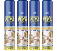 Flea Killer Spray 4 x 200ml Aerosol Animal Flea Dog Cat Tick Protectio