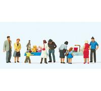 Flea Market Scene (9) HO/OO gauge Figures Preiser 10595