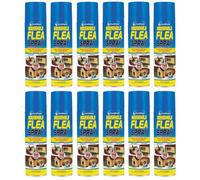 Flea Spray Flea & Larvae Killer 200ml Cat Dog Pets Bed Carpet Home - Fast Acting Aerosol - Kills Fleas on Contact - Easy to Use Home Pest Control (12PCS)