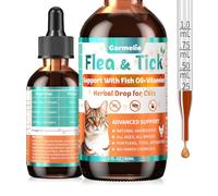Flea Support for Cats, Natural Cat Flea Liquid Drops, Flea Supplement with Vitamins & Fish Oil for Cats - All Breeds, Kittens to Senior Cat - Chicken Flavor