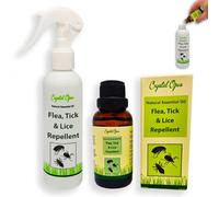 Flea, Tick & Lice Repellent Spray Makes 30+ Bottles. Tried & Trusted Natural Essential Oil Blend. Humane, Safe & Great-Smelling Deterrent for Dogs, Cats & Other Animals. Crystal Opus