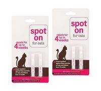 Flea & Tick Spot-On Repellent for Cats 2 Pack Solution Prevent Infection Repels Fleas, Lice, Ticks, Eggs and Larvae Repellent Upto 4 Months