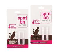 Flea & Tick Spot-On Repellent for Cats 2 Pack Solution Prevent Infection Repels Fleas, Lice, Ticks, Eggs and Larvae Repellent Upto 4 Months