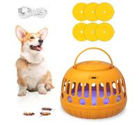 Flea Trap, Rechargeable Flea Light Trap for Home, Ultimate Flea Fighting Solution with 6PCS Sticky Flea Trap Refill, Non-Toxic&Natural Flea Bombs That Kill Fleas and Eggs Gnat Moth Insect-Orange