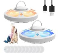 Flea Traps for Home,Flea Light Traps Natural,Non-Toxic Flea Lamp Traps,Flea Catcher Light Odorless,Natural Flea Catcher Light Odorless,Flea Killer,for Carpets Bedding House Inside (2PCS,White)