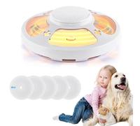 Flea Traps for Home, Non-Toxic Flea Lamp Traps for Indoor with 5 Sticky Pads Flea Light Trap Natural Flea Catcher Light Odorless Flea Killer with 4 Mode for Carpets Bedding House Inside (1PCS White)