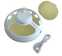 Flea Traps with 5 Sticky Pads Control Catcher for Indoor Outdoor (White) (White Lamps and 5pcs Sticky Bugs)