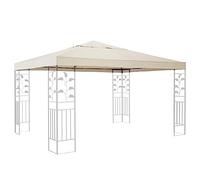 FLEAGE 3m x 3m Replacement Gazebo Canopy, Waterproof Pavilion Roof Top Cover, 1-Tier Roof Top Cover, 300D polyester cloth, with Air Vented Top, for Summer Veranda Frame, Patio BEIGE