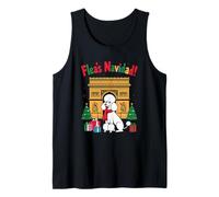 Fleas Navidad Poodle Paris Christmas Holiday Cute Pet Tank Top