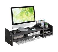Fleau Home Monitor Booster - Laptop Stand - Monitor Booster - Desk Organizer - Display Riser - Wood (Black)