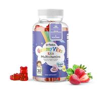 Flebo Gummy Vites Kids Multivitamins Gummies 3-12 - Vegan, Sugar-Free, Non-GMO, with Vitamins A, B12, C, D & E for Immunity, Bone Health & Energy Support - Strawberry Flavor 1 a Day