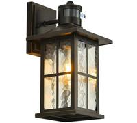 FLEDAVID Motion Sensor Porch Light Dusk to Dawn Outdoor Wall Lantern Black Exterior Sconce Lighting Fixtures Modern Outside Wall Mount Coach Lamp for House Garage Patio Front Door