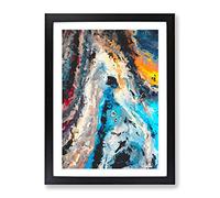 Flee To The River Abstract Framed Wall Art Print A2 Black