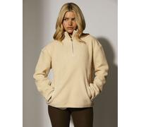 Fleece Back Borg 1/4 Zip Jumper South Beach Cream XS