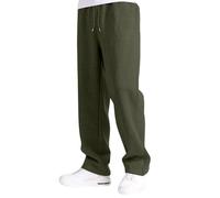 Fleece Baggy Joggers for Men Uncuffed Straight Leg Oversized Jogging Bottoms Loose Fit Open Hem Tracksuit Bottoms Gym Workout Athletic Drawstring Sweatpants Winter Warm Trousers 11 Army Green 3XL