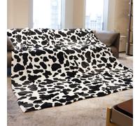 Fleece Bed Blanket Queen/Full Size Black and White Soft Lightweight Plush Fuzzy Blanket 90"x90" for Bed, Couch, Home Decor