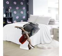 Fleece Blanket 150 X 200 Soft & Cosy Bedding African Grey Parrot Throw Super Soft Printed Blanket for Bed and Couch Grey