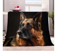 Fleece Blanket Animal German Shepherd Black 180x200 cm Versatile Soft Warm Blanket Fluffy Throws for Sofa Couch, Cozy Bed Flannel Blanket, for Adult Child and Baby
