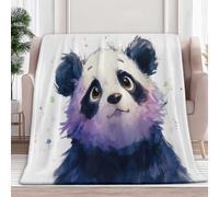 Fleece Blanket Anime Animal Panda 180x220 cm Flannel Sofa Throw Cuddly Reversible Soft Throws for Bed, Couch, Settee, Travel Lightweight and Breathable Blanket for All Season