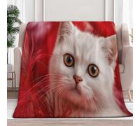 Fleece Blanket British Shorthair Cat 100x130 cm 3D Printing Sherpa Throw Blanket, Flannel Throw for Sofa Bed Settees, Sofa Warm Cozy, for Baby Kids Audlt