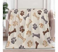 Fleece Blanket Cartoon Animals Dog Bones 100x130 cm Versatile Soft Warm Blanket Fluffy Throws for Sofa Couch, Cozy Bed Flannel Blanket, for Adult Child and Baby
