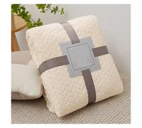 fleece blanket Fluffy Coral Velvet Blanket Flannel Plush Comfortable Thickened And Warm Soft Sofa Throw For Room Luxury home bed(Beige,70x100cm)