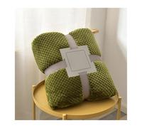 fleece blanket Fluffy Coral Velvet Blanket Flannel Plush Comfortable Thickened And Warm Soft Sofa Throw For Room Luxury home bed(Green,70x100cm)