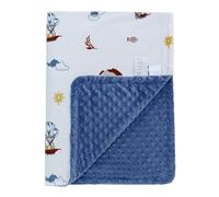 Fleece Blanket for Newborn Boys and Girls Warm Thick Dot Baby Blanket Soft Plush Receiving for Kids Toddlers Flower Printed + Dot Backing - Sky