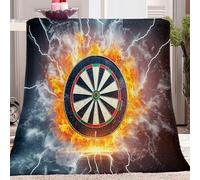 Fleece Blanket Gray Throw Versatile Soft Warm Blanket Fluffy Throws for Bed 50 x 60 inch Size, Cozy Solid Flannel Blanket for autumn and winter sofa bed, Water and fire elements darts