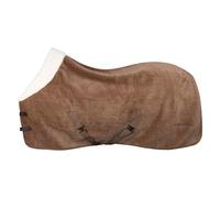 Imperial Riding IRH Ambient Galaxy Fleece Blanket, Horse Fleece and Cooler Blanket Made of Teddy Fleece with Faux Fur Collar, Moisture Management and Cross Straps, Cappuccino, 135