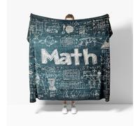 Fleece Blanket Mathematical Theme Creativity Soft Warm Cozy Personalised Gifts Throw Blankets Black Sherpa Blanket, for Bed, Couch, Sofa, Small Single 100x130cm