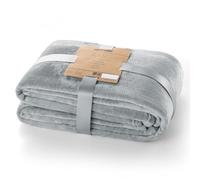 Fleece blanket. Microfibre blanket. Super soft blanket. Soft, cuddly., Microfibre, Silver, 160 x 210 cm