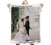 Fleece Blanket Personalised Photo Custom Personalized Throw Blanket Dog Super Soft Collage Customised Pictures Names Texts For Baby & Adult With Pet Photos Birthday Wedding Gift (1 photo, 150*200cm)